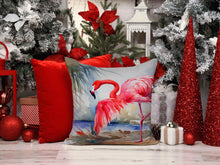 Load image into Gallery viewer, Flamingo Throw Pillow - 14x14 Decorative Pillow – Art for Your Home &amp; Patio
