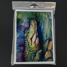 Load image into Gallery viewer, Alligator Greeting Cards - Blank Note Cards – 8-Pack of Artist-Designed Cards with Envelopes