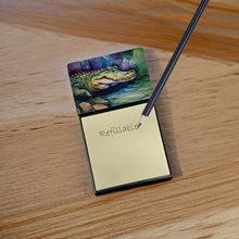 Load image into Gallery viewer, Alligator Sticky Note Holder- Refiilable Desk Accessory Note Pad