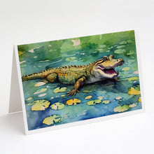 Load image into Gallery viewer, Alligator Greeting Cards - Blank Note Cards – 8-Pack of Artist-Designed Cards with Envelopes