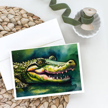 Load image into Gallery viewer, Alligator Greeting Cards - Blank Note Cards – 8-Pack of Artist-Designed Cards with Envelopes