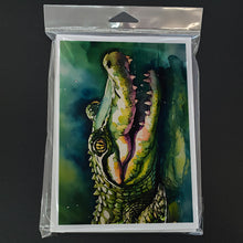 Load image into Gallery viewer, Alligator Greeting Cards - Blank Note Cards – 8-Pack of Artist-Designed Cards with Envelopes
