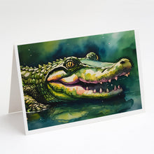 Load image into Gallery viewer, Alligator Greeting Cards - Blank Note Cards – 8-Pack of Artist-Designed Cards with Envelopes