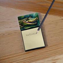 Load image into Gallery viewer, Alligator Sticky Note Holder- Refiilable Desk Accessory Note Pad