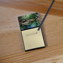 Load image into Gallery viewer, Alligator Sticky Note Holder- Refiilable Desk Accessory Note Pad