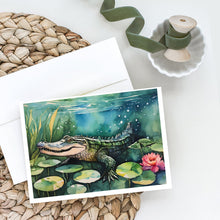 Load image into Gallery viewer, Alligator Greeting Cards - Blank Note Cards – 8-Pack of Artist-Designed Cards with Envelopes