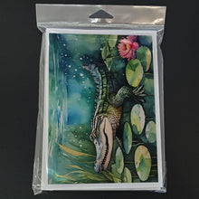 Load image into Gallery viewer, Alligator Greeting Cards - Blank Note Cards – 8-Pack of Artist-Designed Cards with Envelopes