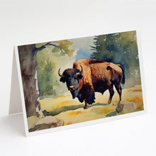 Load image into Gallery viewer, American Bison Greeting Cards - Blank Note Cards – 8-Pack of Artist-Designed Cards with Envelopes