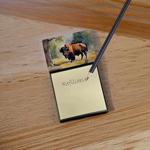 Load image into Gallery viewer, American Bison Sticky Note Holder- Refiilable Desk Accessory Note Pad