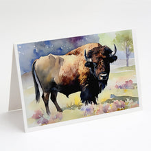 Load image into Gallery viewer, American Bison Greeting Cards - Blank Note Cards – 8-Pack of Artist-Designed Cards with Envelopes