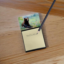 Load image into Gallery viewer, American Black Bear Sticky Note Holder- Refiilable Desk Accessory Note Pad