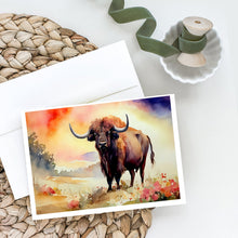 Load image into Gallery viewer, Buffalo Greeting Cards - Blank Note Cards – 8-Pack of Artist-Designed Cards with Envelopes