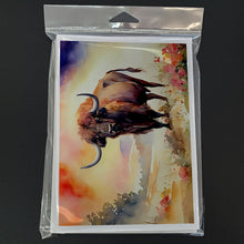 Load image into Gallery viewer, Buffalo Greeting Cards - Blank Note Cards – 8-Pack of Artist-Designed Cards with Envelopes