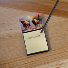 Load image into Gallery viewer, Buffalo Sticky Note Holder- Refiilable Desk Accessory Note Pad