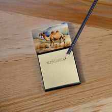 Load image into Gallery viewer, Camel Sticky Note Holder- Refiilable Desk Accessory Note Pad