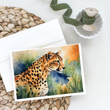 Load image into Gallery viewer, Cheetah Greeting Cards - Blank Note Cards – 8-Pack of Artist-Designed Cards with Envelopes