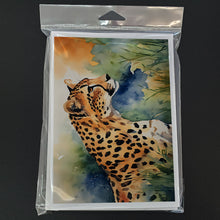 Load image into Gallery viewer, Cheetah Greeting Cards - Blank Note Cards – 8-Pack of Artist-Designed Cards with Envelopes