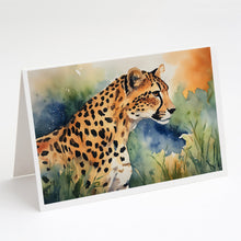 Load image into Gallery viewer, Cheetah Greeting Cards - Blank Note Cards – 8-Pack of Artist-Designed Cards with Envelopes