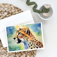Load image into Gallery viewer, Cheetah Greeting Cards - Blank Note Cards – 8-Pack of Artist-Designed Cards with Envelopes