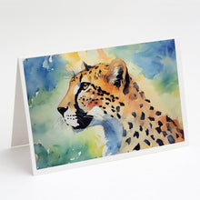 Load image into Gallery viewer, Cheetah Greeting Cards - Blank Note Cards – 8-Pack of Artist-Designed Cards with Envelopes