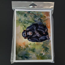 Load image into Gallery viewer, Chimpanzee Greeting Cards - Blank Note Cards – 8-Pack of Artist-Designed Cards with Envelopes