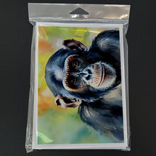 Load image into Gallery viewer, Chimpanzee Greeting Cards - Blank Note Cards – 8-Pack of Artist-Designed Cards with Envelopes