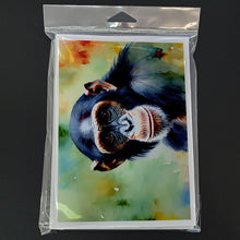 Load image into Gallery viewer, Chimpanzee Greeting Cards - Blank Note Cards – 8-Pack of Artist-Designed Cards with Envelopes