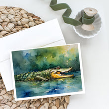 Load image into Gallery viewer, Crocodile Greeting Cards - Blank Note Cards – 8-Pack of Artist-Designed Cards with Envelopes