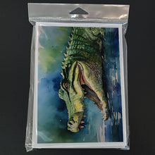 Load image into Gallery viewer, Crocodile Greeting Cards - Blank Note Cards – 8-Pack of Artist-Designed Cards with Envelopes