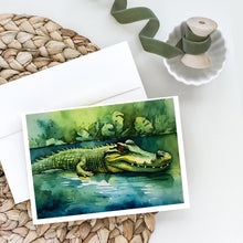 Load image into Gallery viewer, Crocodile Greeting Cards - Blank Note Cards – 8-Pack of Artist-Designed Cards with Envelopes