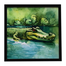 Load image into Gallery viewer, Crocodile Framed Metal Print