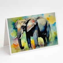 Load image into Gallery viewer, Elephant Greeting Cards - Blank Note Cards – 8-Pack of Artist-Designed Cards with Envelopes