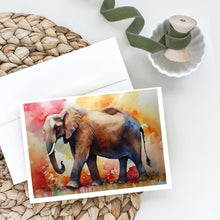Load image into Gallery viewer, Elephant Greeting Cards - Blank Note Cards – 8-Pack of Artist-Designed Cards with Envelopes