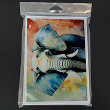 Load image into Gallery viewer, Elephant Greeting Cards - Blank Note Cards – 8-Pack of Artist-Designed Cards with Envelopes