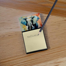 Load image into Gallery viewer, Elephant Sticky Note Holder- Refiilable Desk Accessory Note Pad