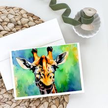 Load image into Gallery viewer, Giraffe Greeting Cards - Blank Note Cards – 8-Pack of Artist-Designed Cards with Envelopes