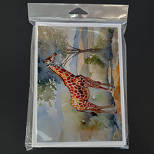Load image into Gallery viewer, Giraffe Greeting Cards - Blank Note Cards – 8-Pack of Artist-Designed Cards with Envelopes