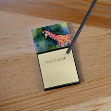 Load image into Gallery viewer, Giraffe Sticky Note Holder- Refiilable Desk Accessory Note Pad