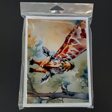 Load image into Gallery viewer, Giraffe Greeting Cards - Blank Note Cards – 8-Pack of Artist-Designed Cards with Envelopes