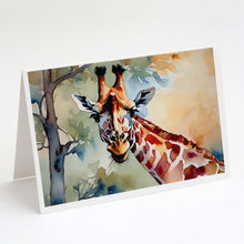 Load image into Gallery viewer, Giraffe Greeting Cards - Blank Note Cards – 8-Pack of Artist-Designed Cards with Envelopes
