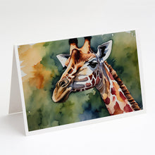 Load image into Gallery viewer, Giraffe Greeting Cards - Blank Note Cards – 8-Pack of Artist-Designed Cards with Envelopes
