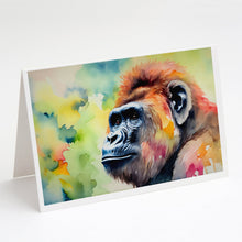Load image into Gallery viewer, Gorilla Greeting Cards - Blank Note Cards – 8-Pack of Artist-Designed Cards with Envelopes