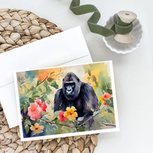 Load image into Gallery viewer, Gorilla Greeting Cards - Blank Note Cards – 8-Pack of Artist-Designed Cards with Envelopes