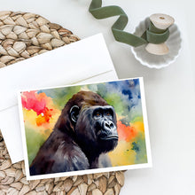 Load image into Gallery viewer, Gorilla Greeting Cards - Blank Note Cards – 8-Pack of Artist-Designed Cards with Envelopes