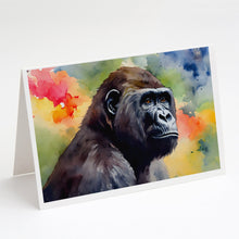 Load image into Gallery viewer, Gorilla Greeting Cards - Blank Note Cards – 8-Pack of Artist-Designed Cards with Envelopes