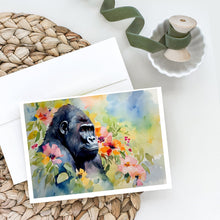 Load image into Gallery viewer, Gorilla Greeting Cards - Blank Note Cards – 8-Pack of Artist-Designed Cards with Envelopes