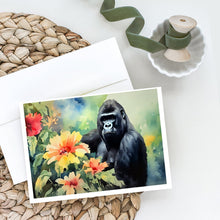 Load image into Gallery viewer, Gorilla Greeting Cards - Blank Note Cards – 8-Pack of Artist-Designed Cards with Envelopes