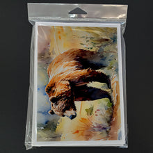 Load image into Gallery viewer, Grizzly Bear Greeting Cards - Blank Note Cards – 8-Pack of Artist-Designed Cards with Envelopes