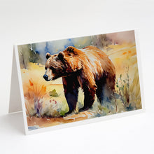 Load image into Gallery viewer, Grizzly Bear Greeting Cards - Blank Note Cards – 8-Pack of Artist-Designed Cards with Envelopes
