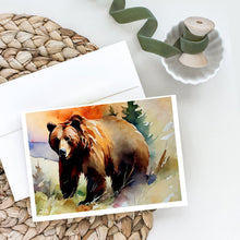 Load image into Gallery viewer, Grizzly Bear Greeting Cards - Blank Note Cards – 8-Pack of Artist-Designed Cards with Envelopes
